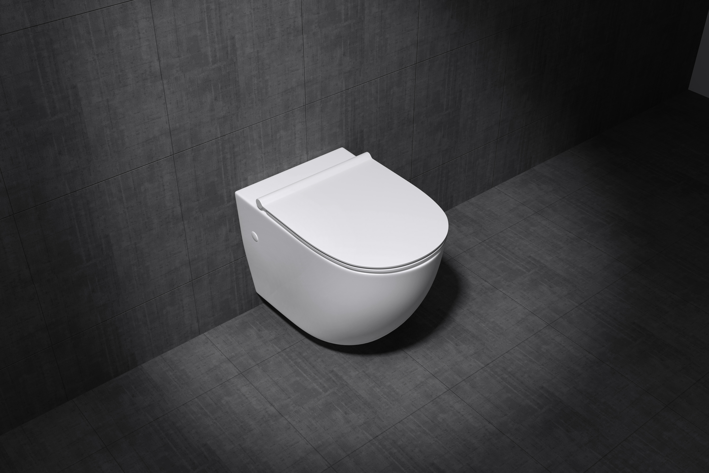 WC suspendu blanc Sogood Aix502 avec abattant silencieux cuvette céramique 55x37x37cm